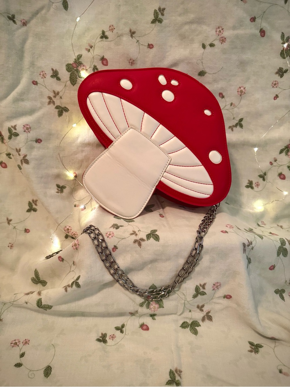 Red White Toadstool Mushroom Cottagecore Crossbody Bag - Women Bags